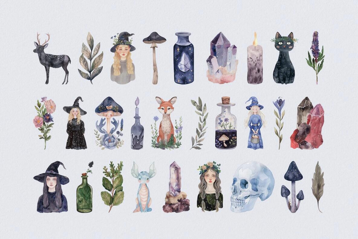 Witchcraft Watercolor Graphics Collection 9