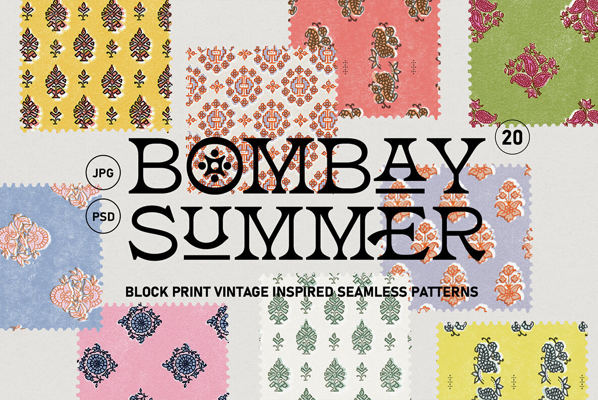 Vintage Block Seamless Patterns 1