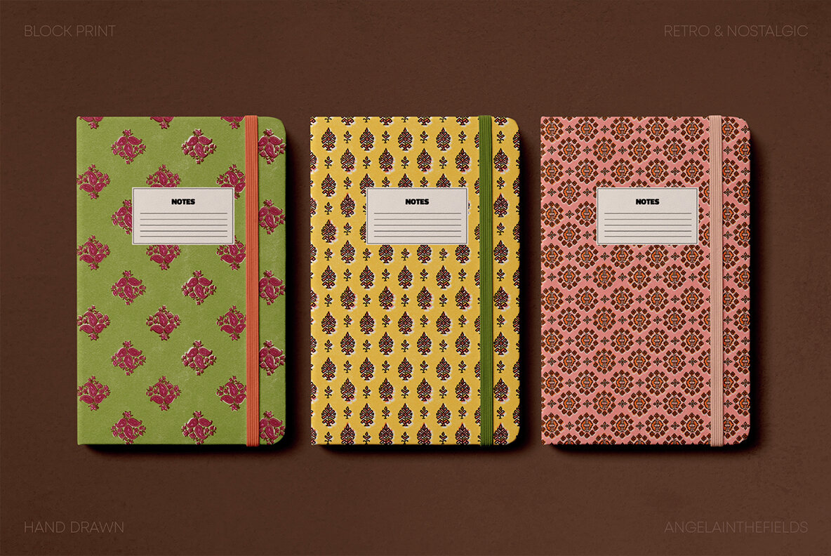 Vintage Block Seamless Patterns 6