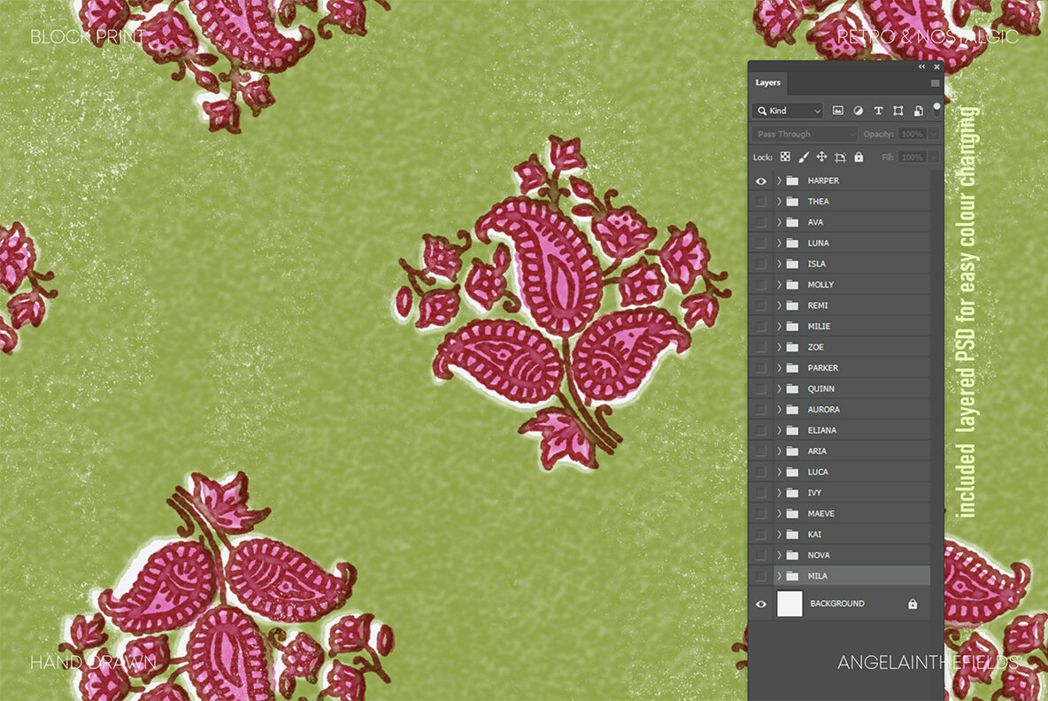 Vintage Block Seamless Patterns 9
