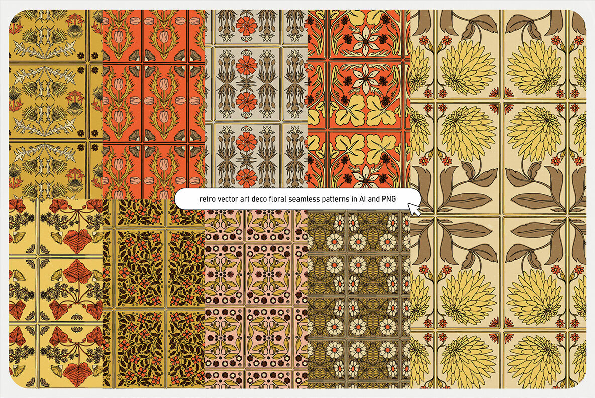 Art Deco Floral Patterns 3