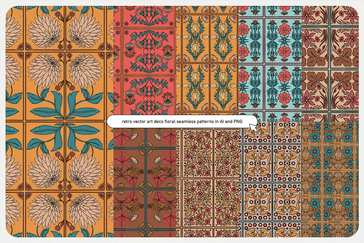 Art Deco Floral Patterns 6