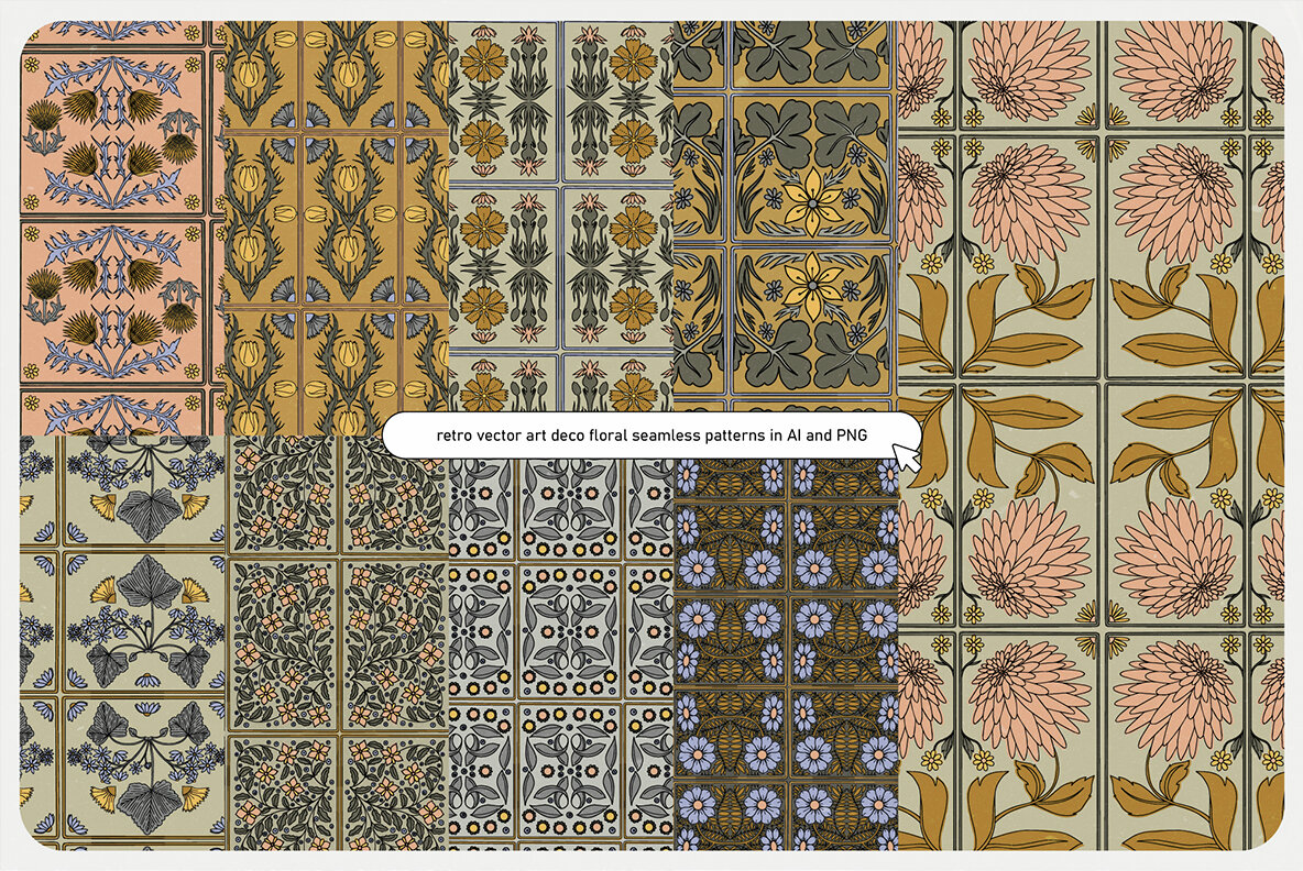 Art Deco Floral Patterns 8