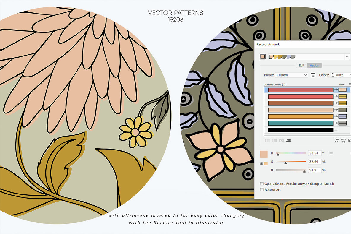 Art Deco Floral Patterns 12