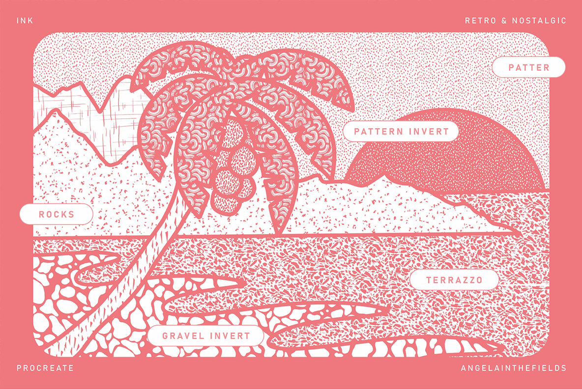 Inky Retro Procreate Set 4