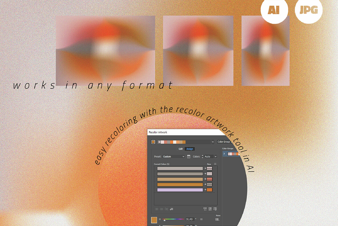 Earthy Retro Vector Texture Set 6