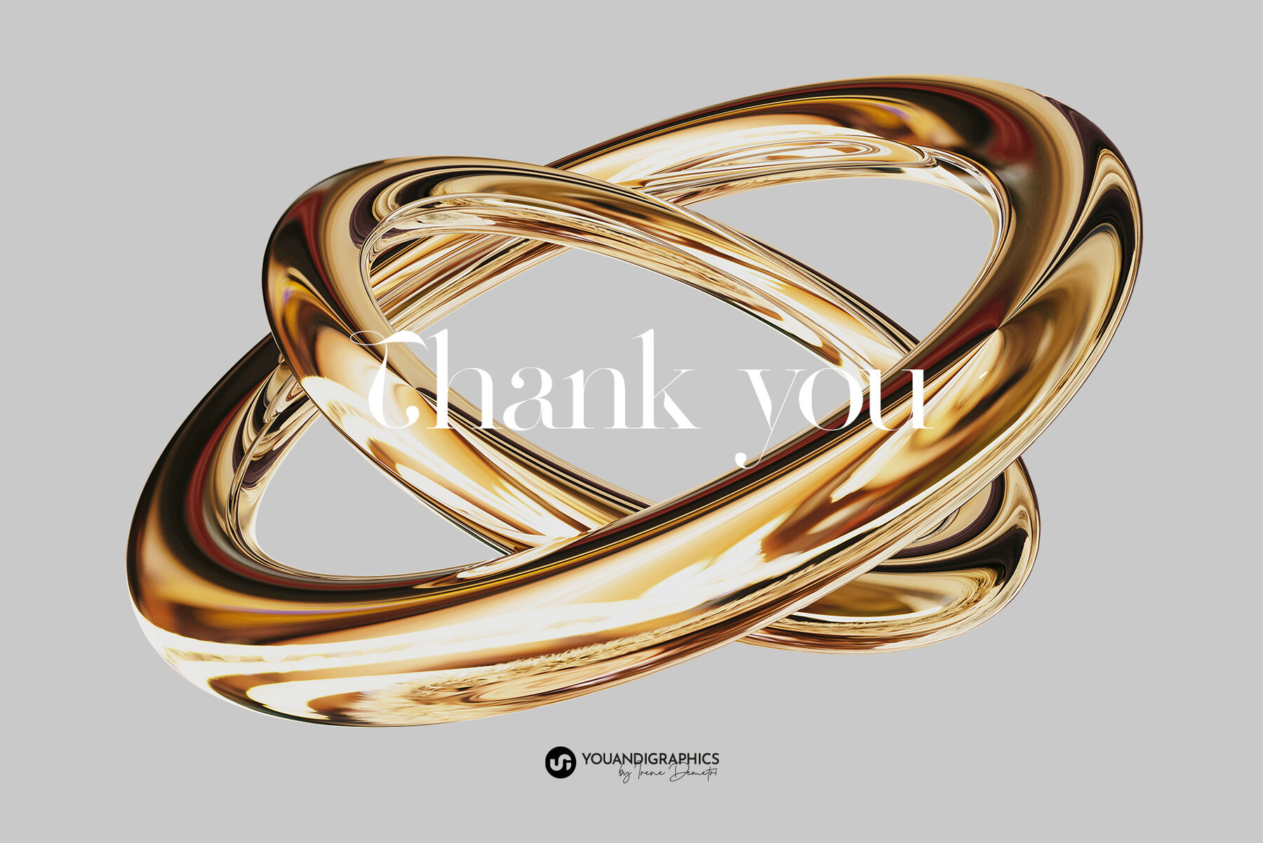 Golden Flow Abstract 3D Elements 9