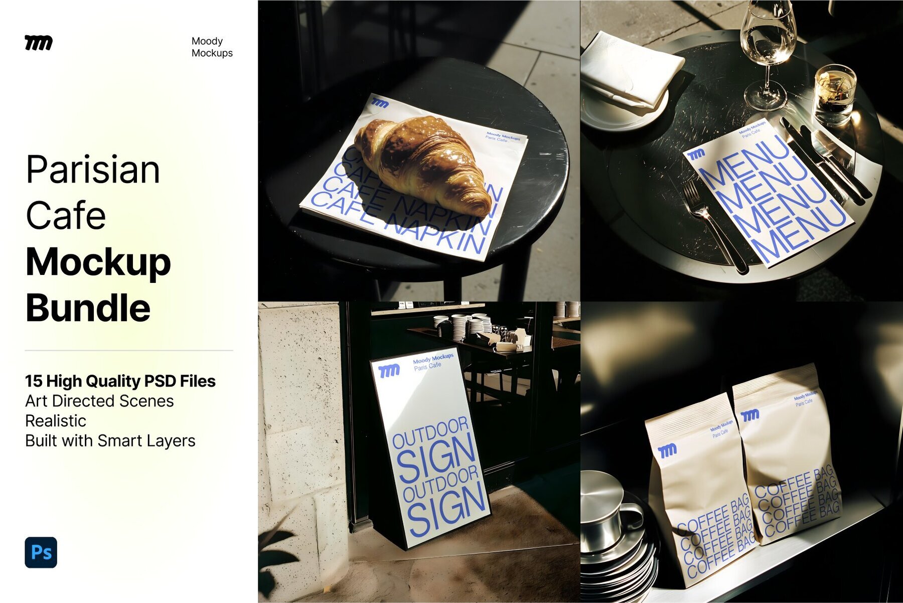 15 Parisian Cafe Mockups Bundle 1