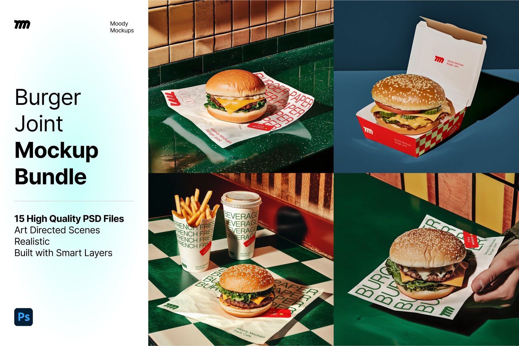15 Burger Joint Mockups Bundle 1