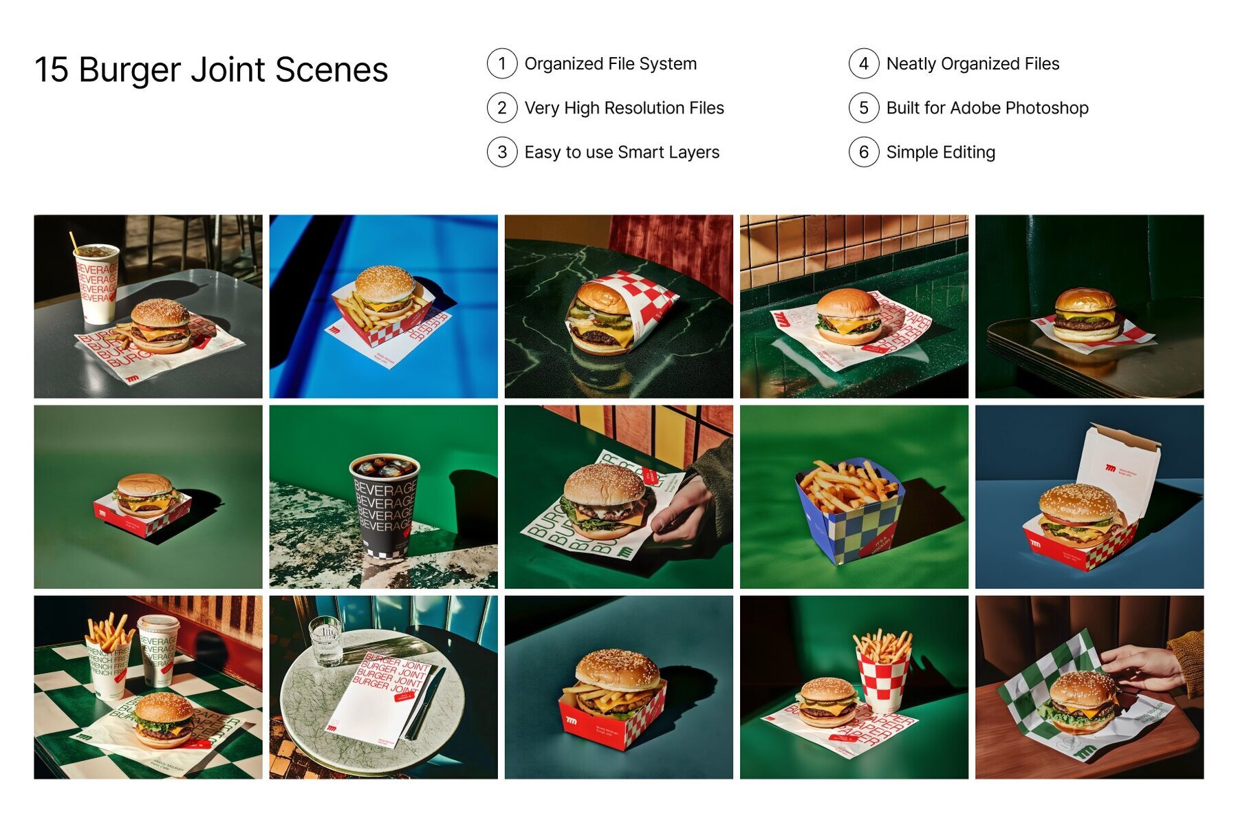 15 Burger Joint Mockups Bundle 2