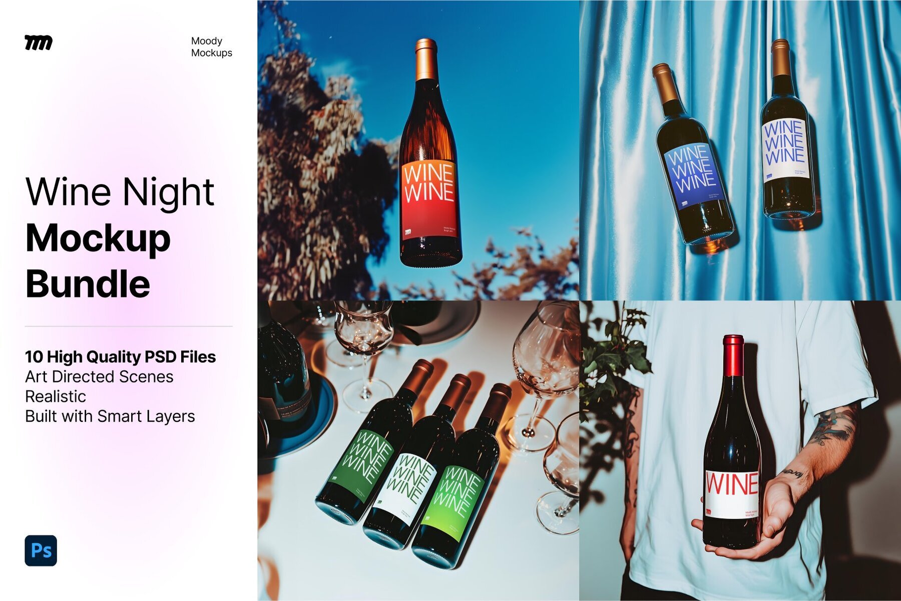 10 Wine Night Mockups Bundle 1