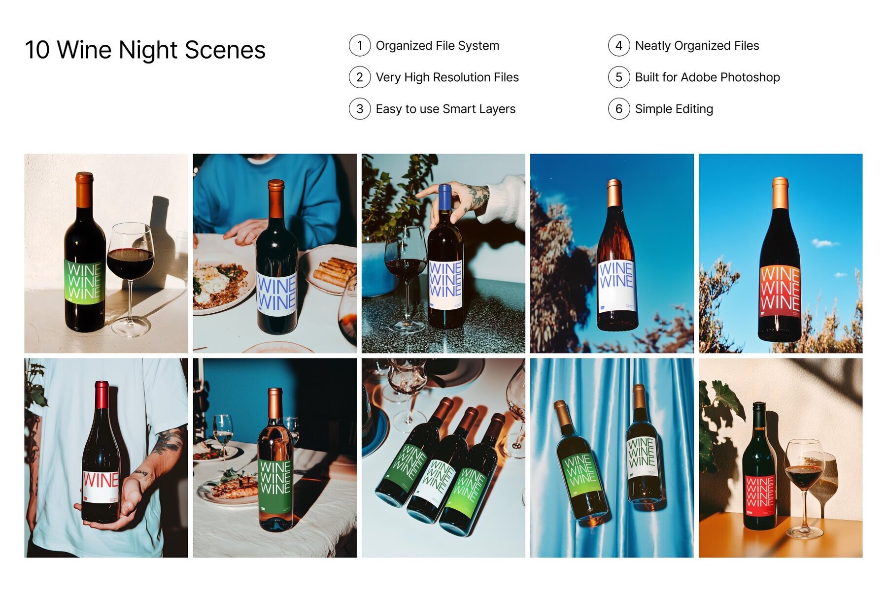 10 Wine Night Mockups Bundle 2