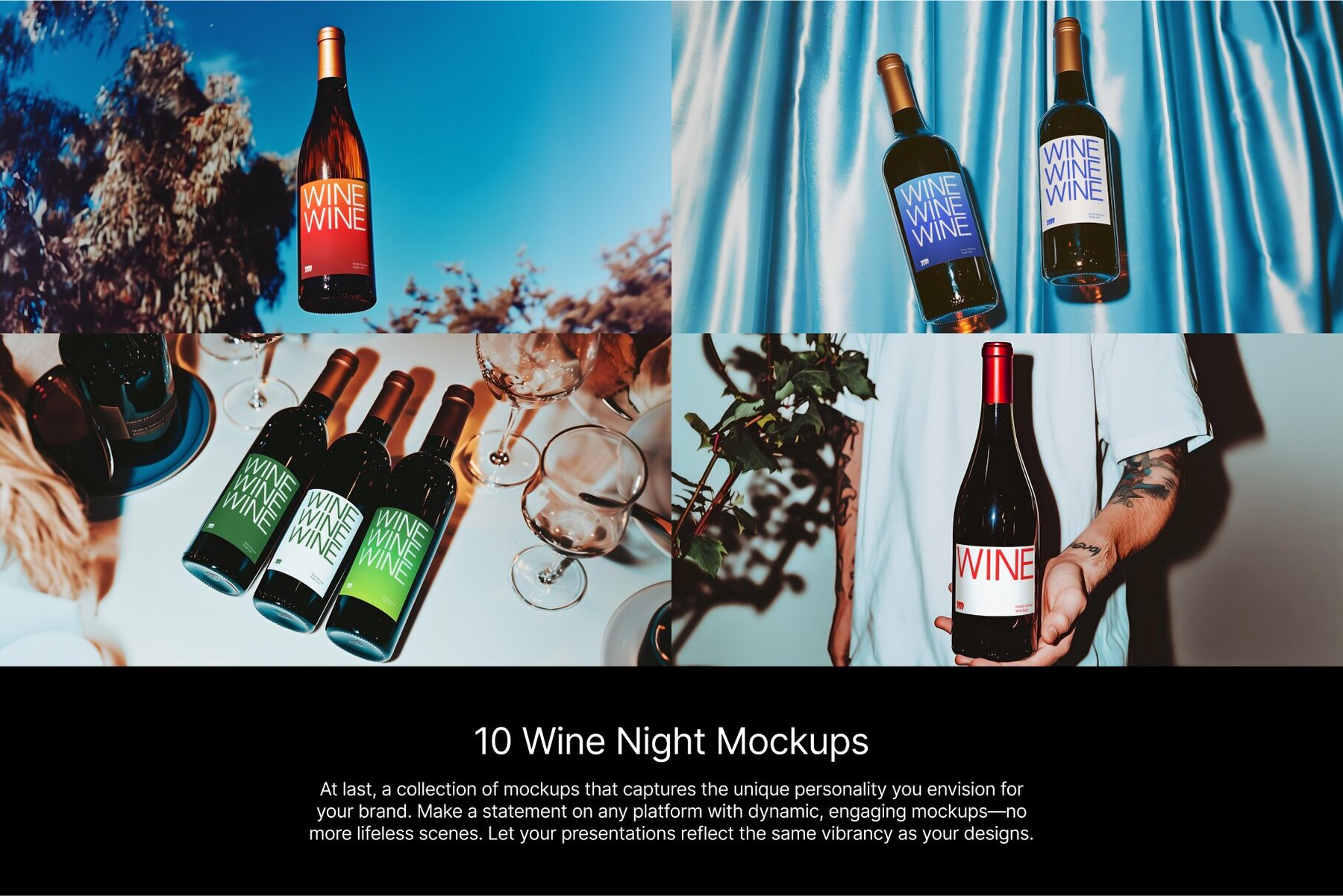 10 Wine Night Mockups Bundle 4