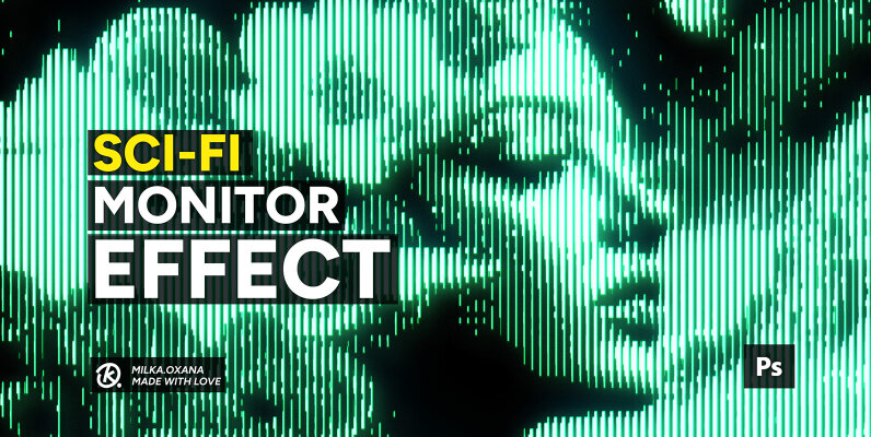 Retro Sci Fi Matrix Monitor Effect