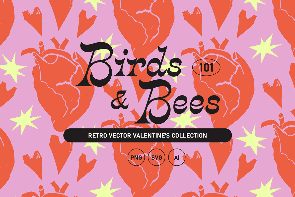 Valentines Vector Pack Birds and Bees 1