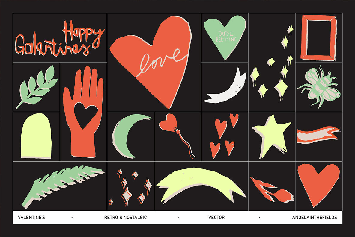Valentines Vector Pack Birds and Bees 4