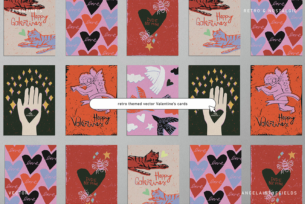 Valentines Vector Pack Birds and Bees 8