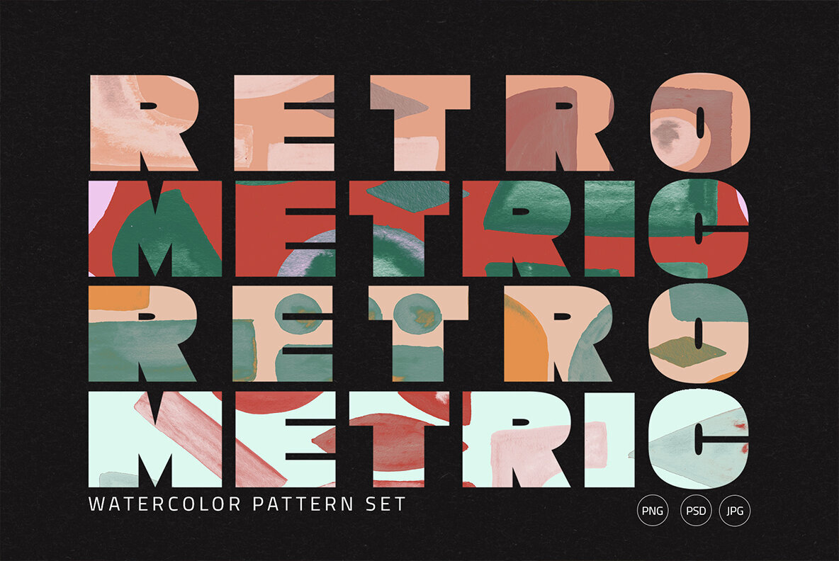 Watercolor Retrometric Pattern Pack 1