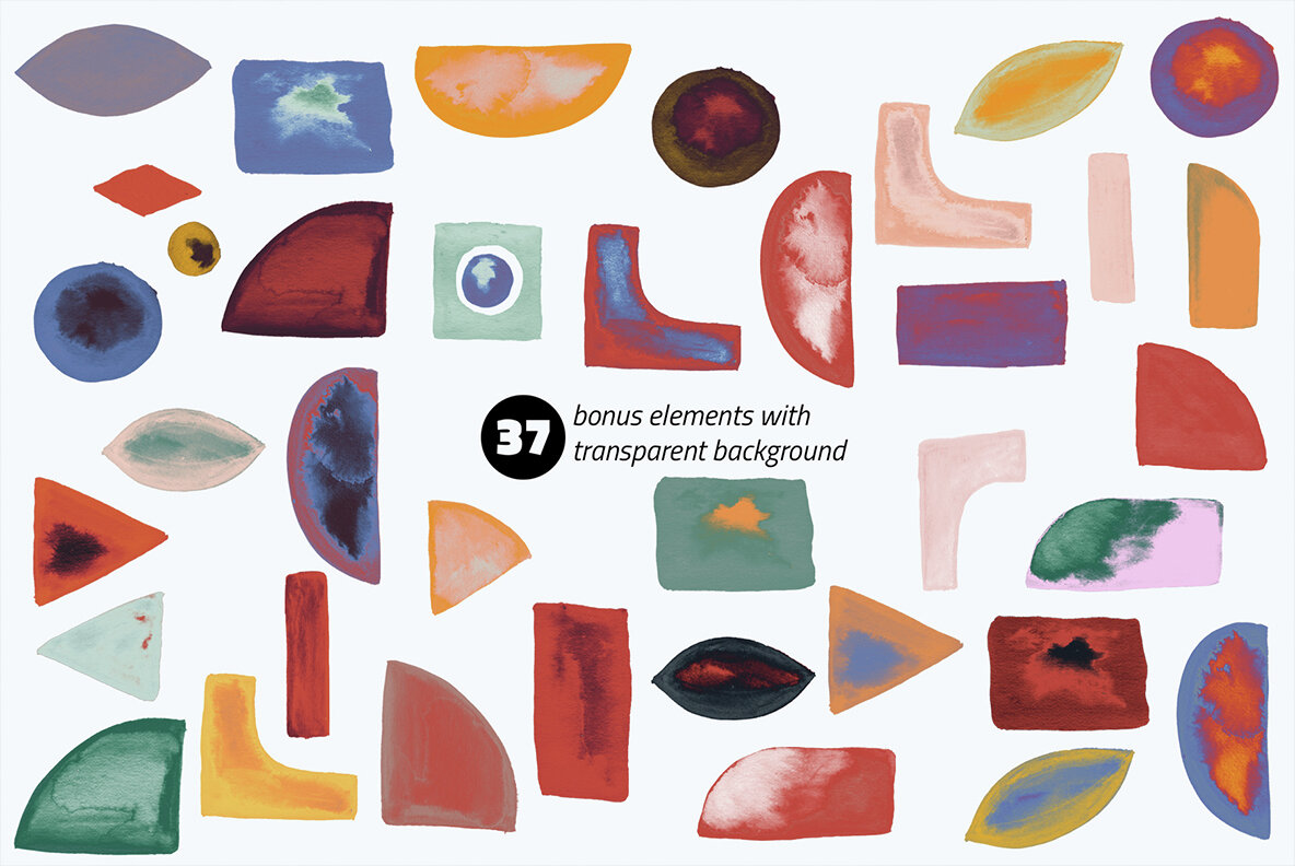 Watercolor Retrometric Pattern Pack 4