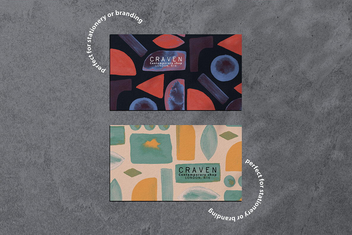 Watercolor Retrometric Pattern Pack 5