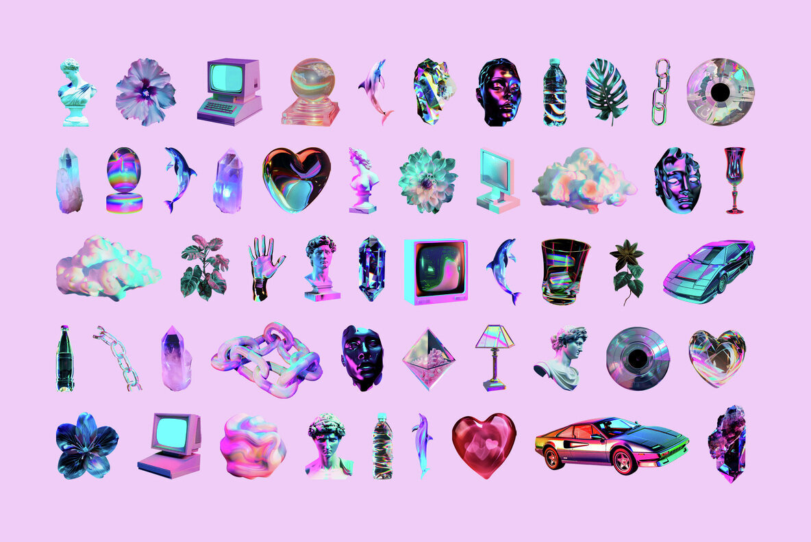 Vaporwave Collage Kit 3