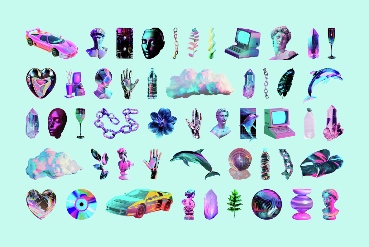 Vaporwave Collage Kit 5