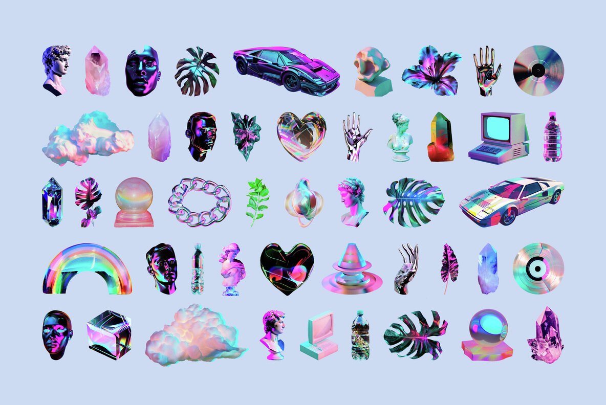 Vaporwave Collage Kit 7