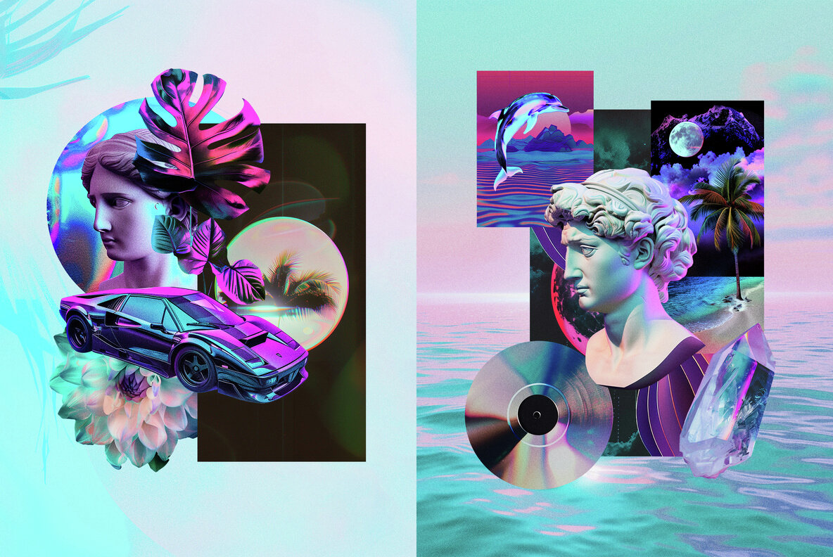 Vaporwave Collage Kit 8