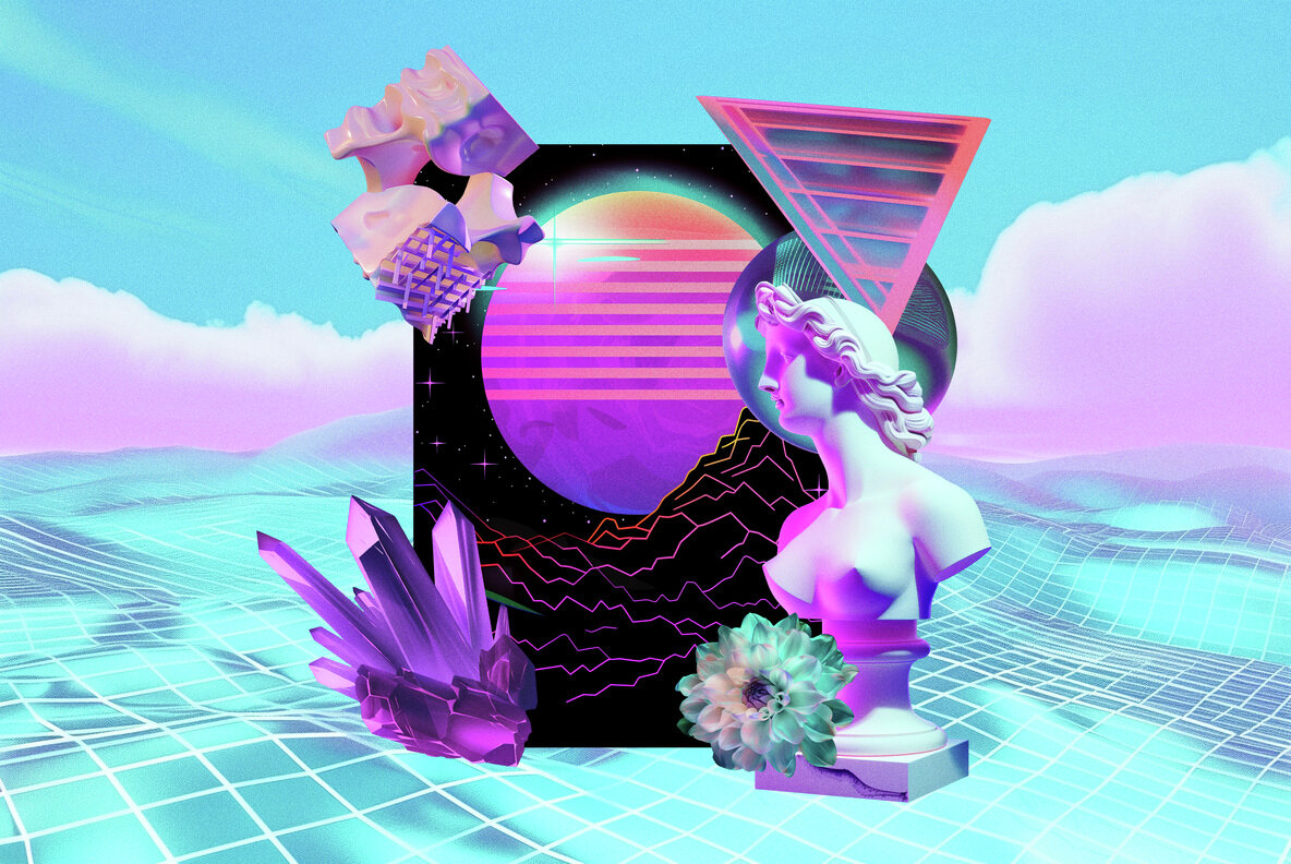 Vaporwave Collage Kit 17