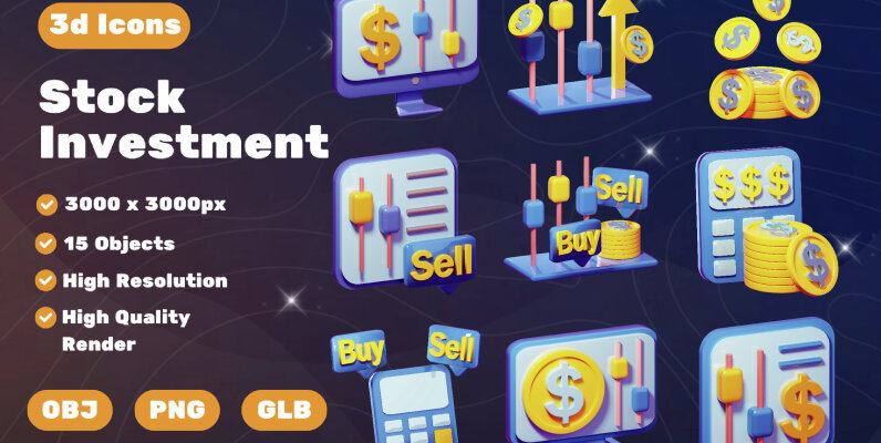 Stock Investment 3D Icon