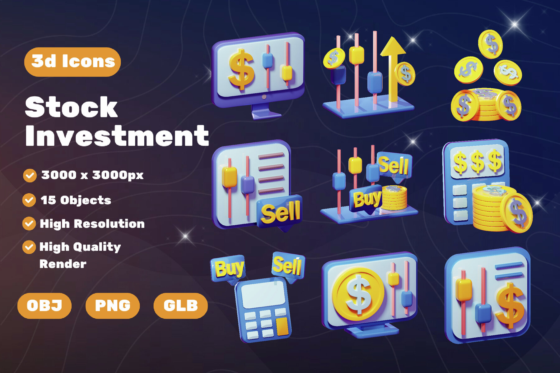 Stock Investment 3D Icon 1