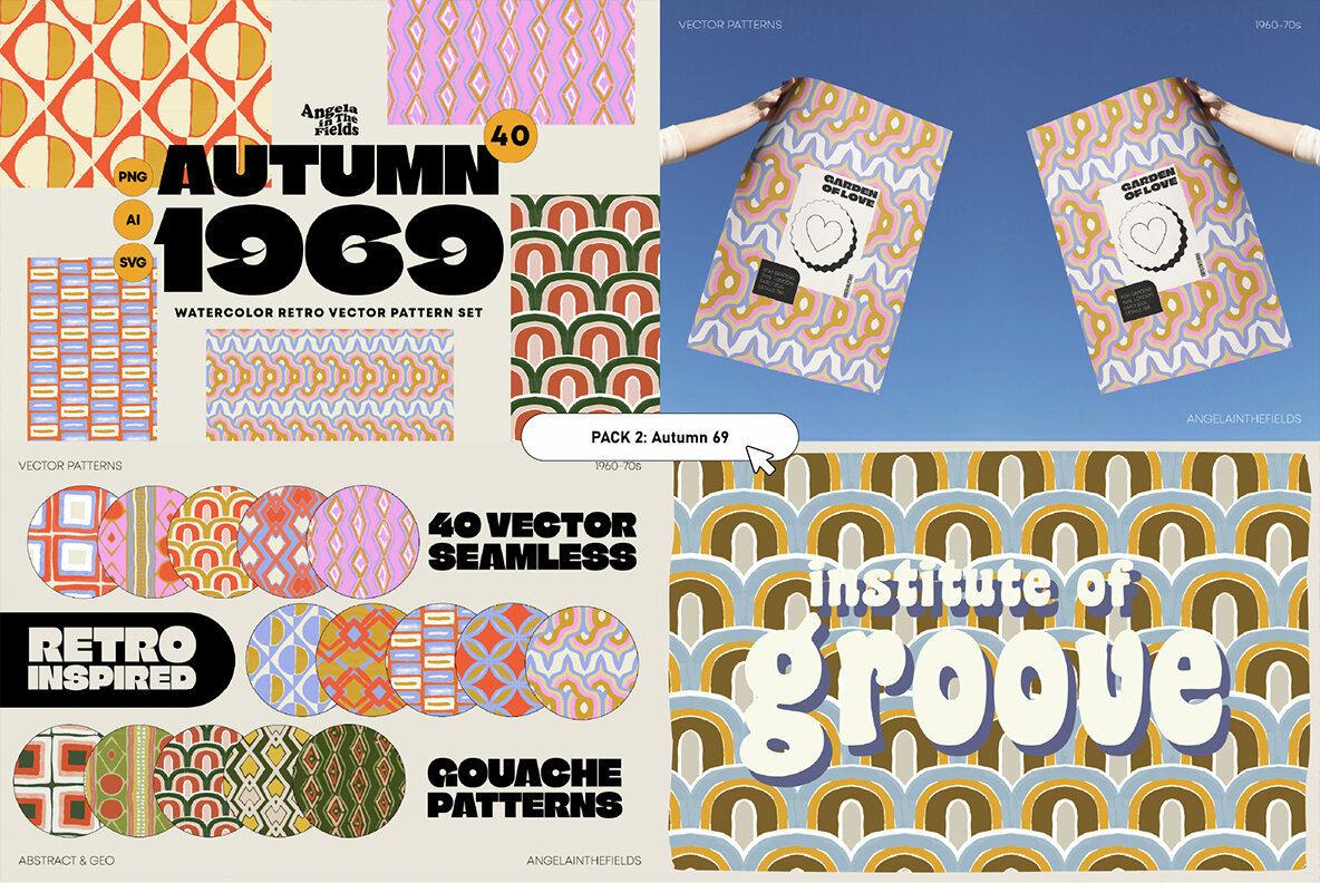 Retro Pattern Library Bundle 4