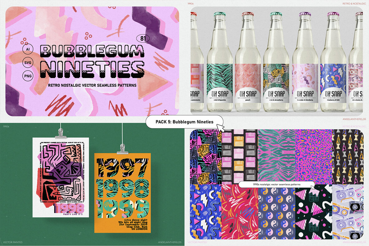 Retro Pattern Library Bundle 7
