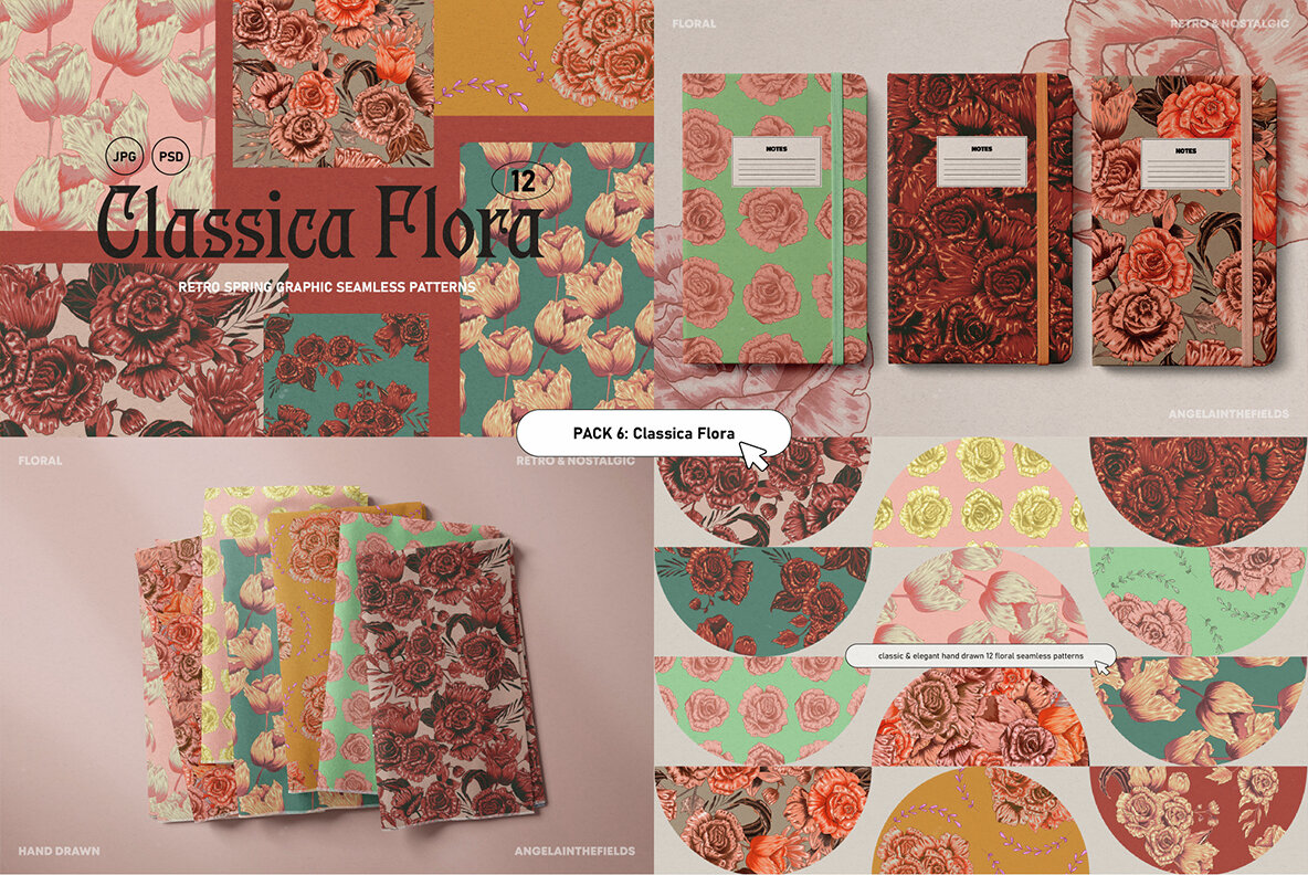 Retro Pattern Library Bundle 8