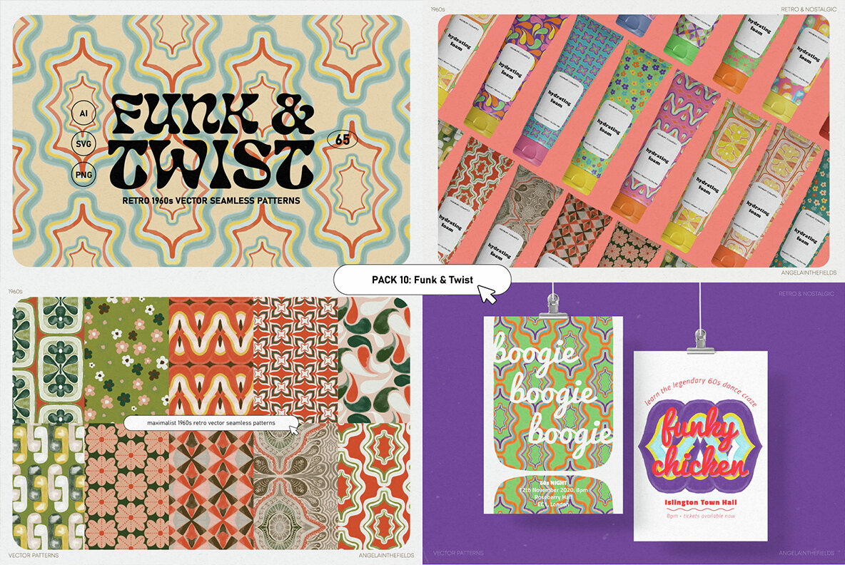 Retro Pattern Library Bundle 12