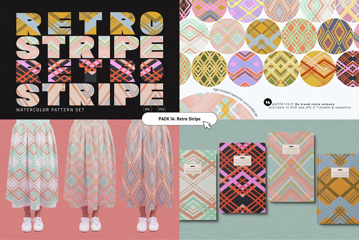 Retro Pattern Library Bundle 16