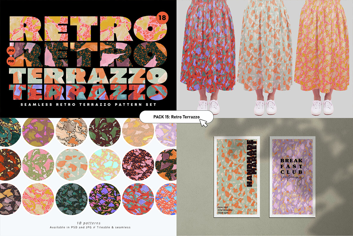 Retro Pattern Library Bundle 17