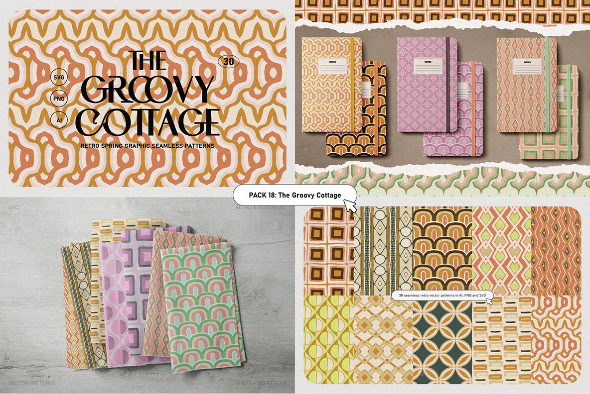 Retro Pattern Library Bundle 20