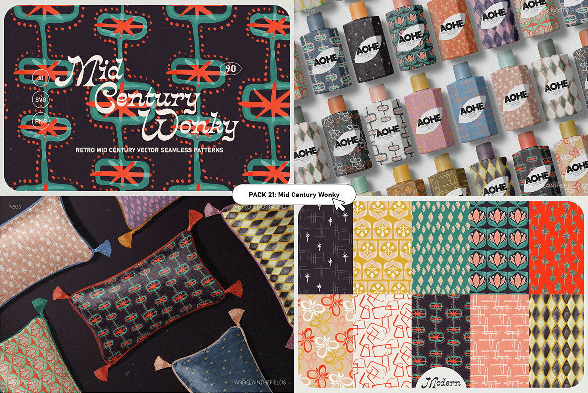 Retro Pattern Library Bundle 23