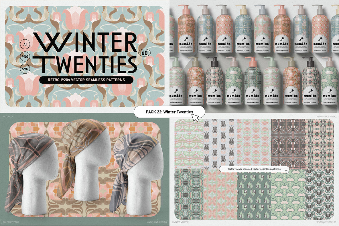 Retro Pattern Library Bundle 24