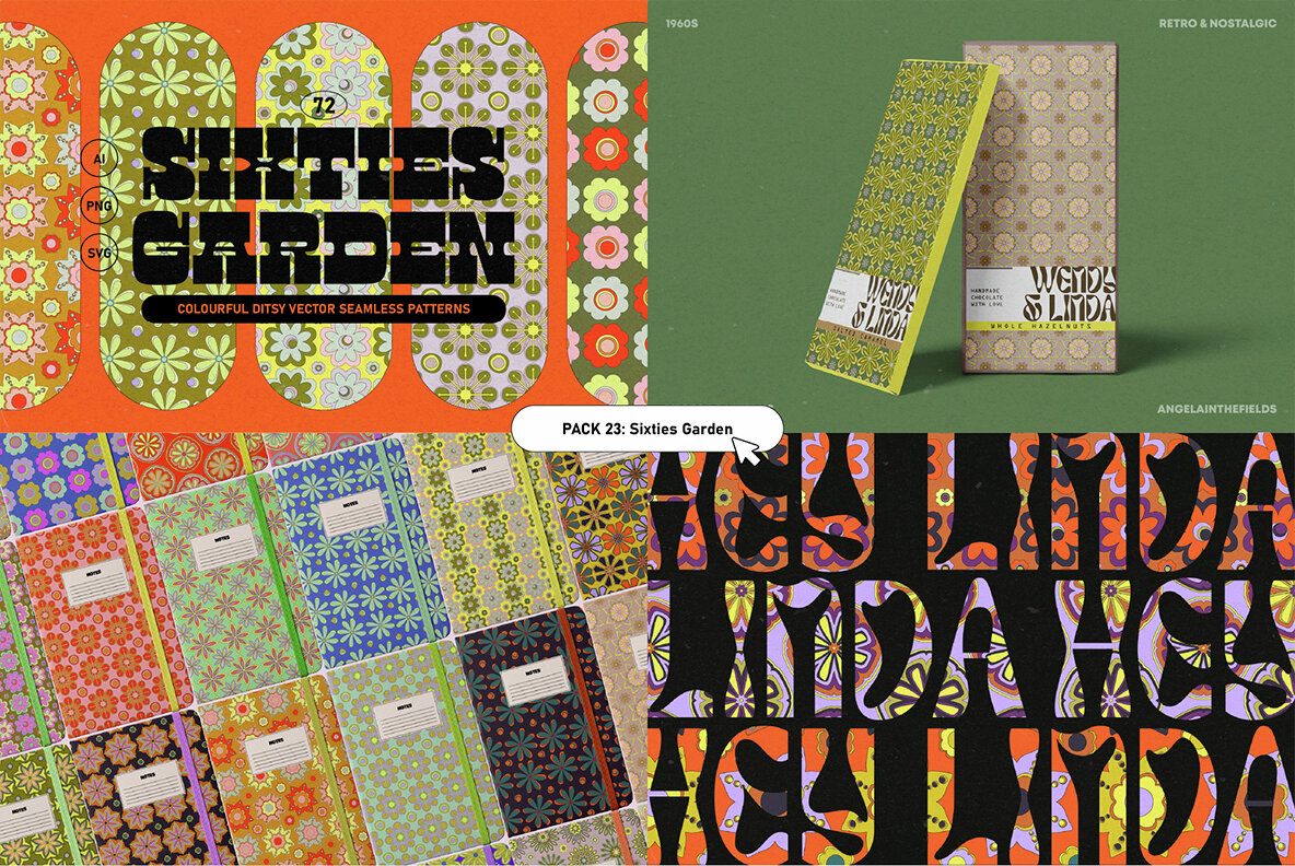 Retro Pattern Library Bundle 25