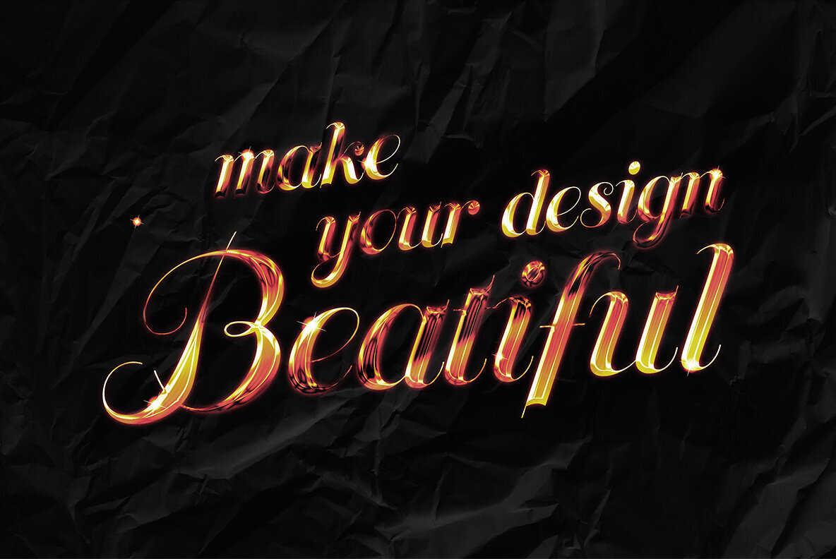 Gradient Chrome Text Effect 2