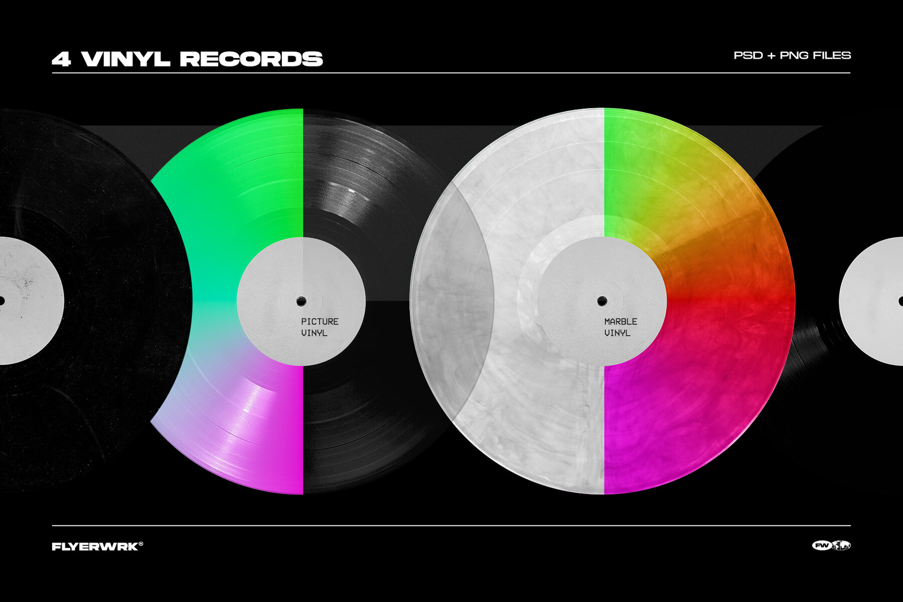 Vinyl Record Mockup Bundle 6