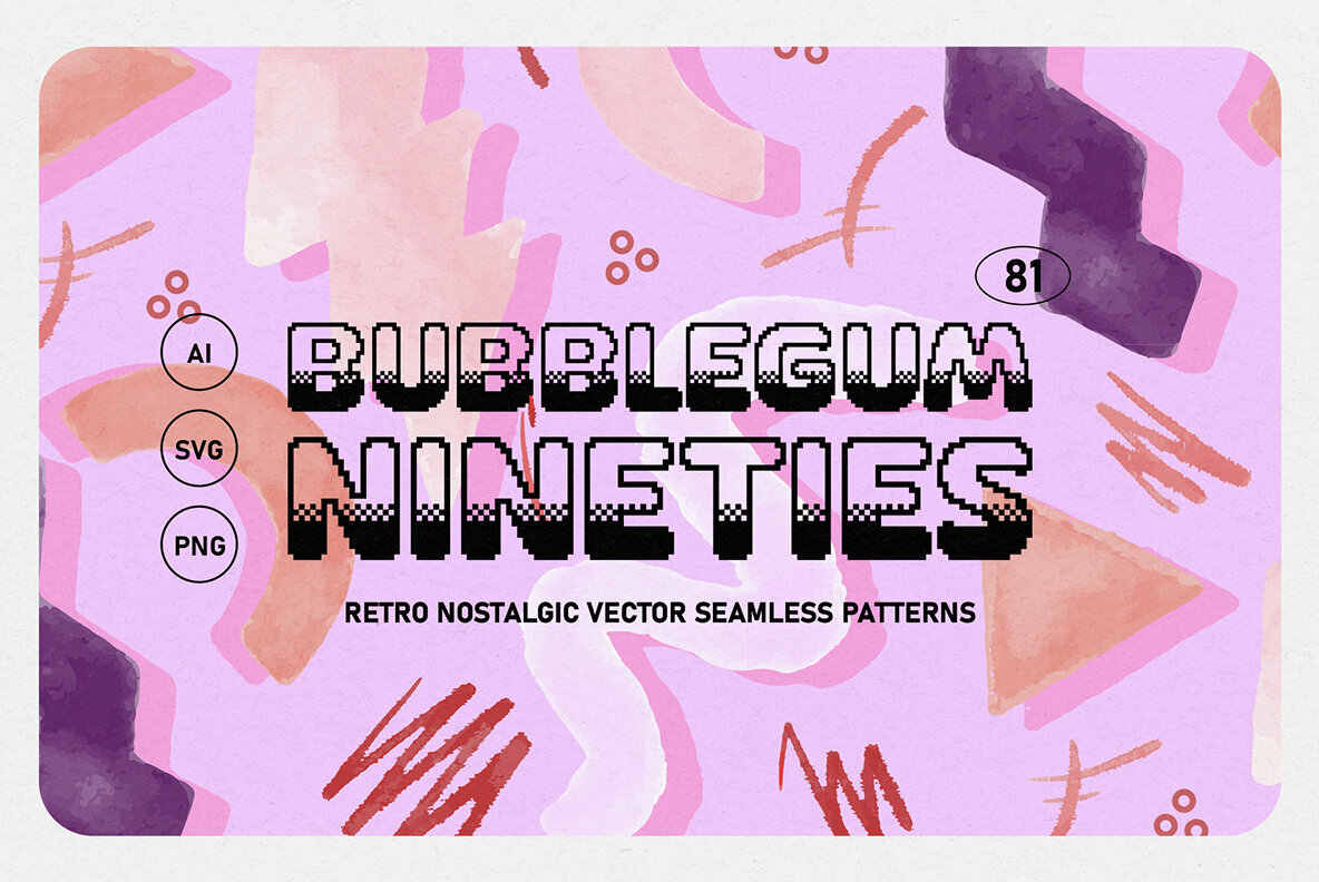 1990s Nostalgic Vector Patterns 1