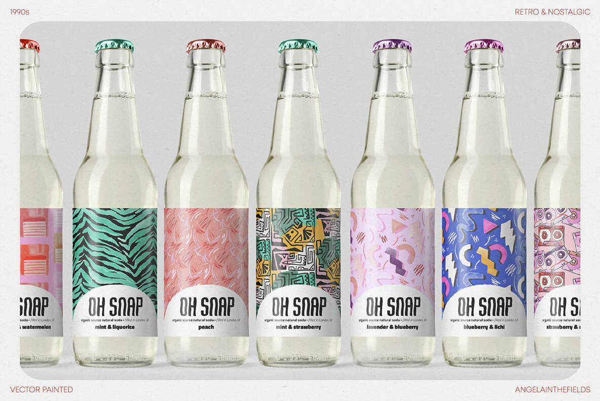 1990s Nostalgic Vector Patterns 2