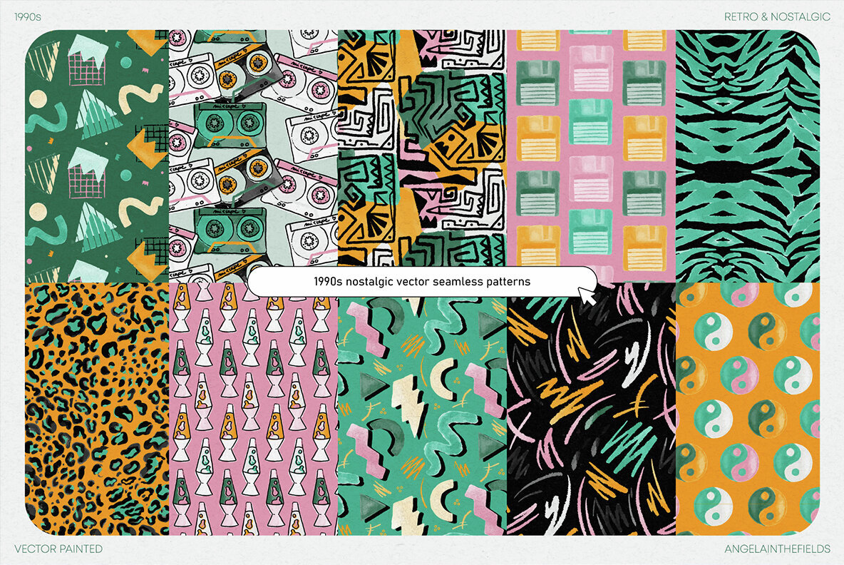 1990s Nostalgic Vector Patterns 3