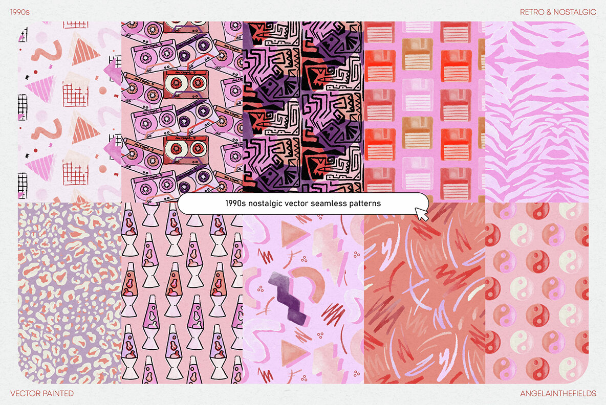 1990s Nostalgic Vector Patterns 5
