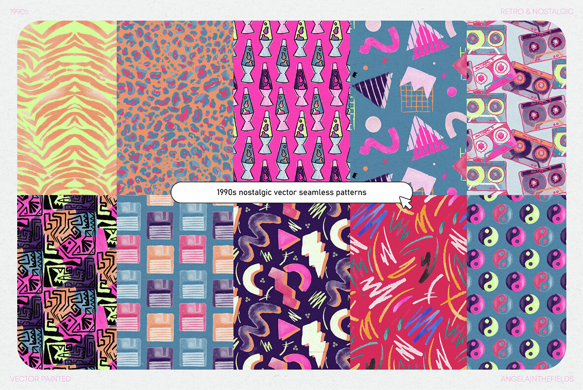 1990s Nostalgic Vector Patterns 6