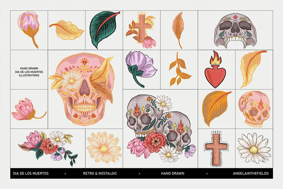 D  a De Los Muertos Illustration Set 3