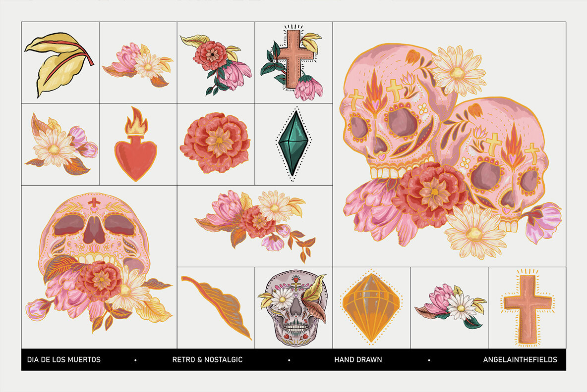 D  a De Los Muertos Illustration Set 5
